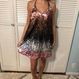 Size XS Multicolored Sequin Dess